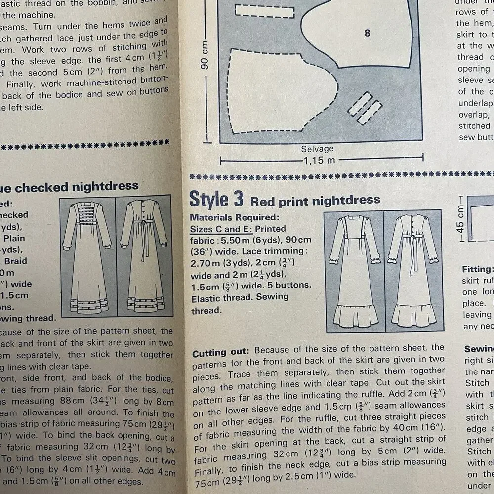 Vintage Designer Sewing Patterns Uncut Lot Of 4 Evening Dress Nightdress Blouse